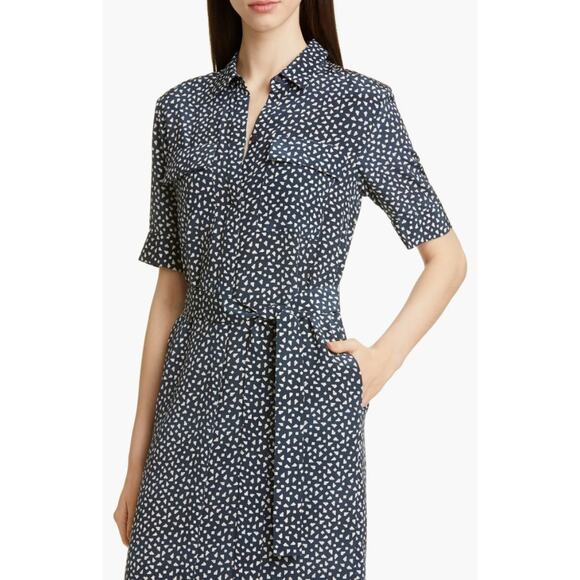 LAFAYETTE 148 Doha Silk Short-Sleeve Midi Belted Shirt Dress Nordstrom XL $748 - Picture 2 of 16